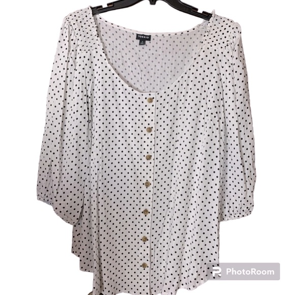 Torrid polka dot blouse top - Picture 1 of 6